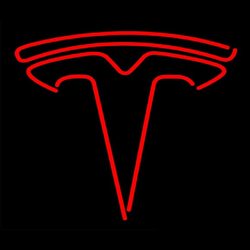 Red Tesla Logo Neon Skilt