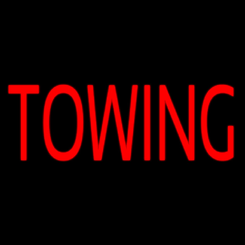 Red Towing Neon Skilt