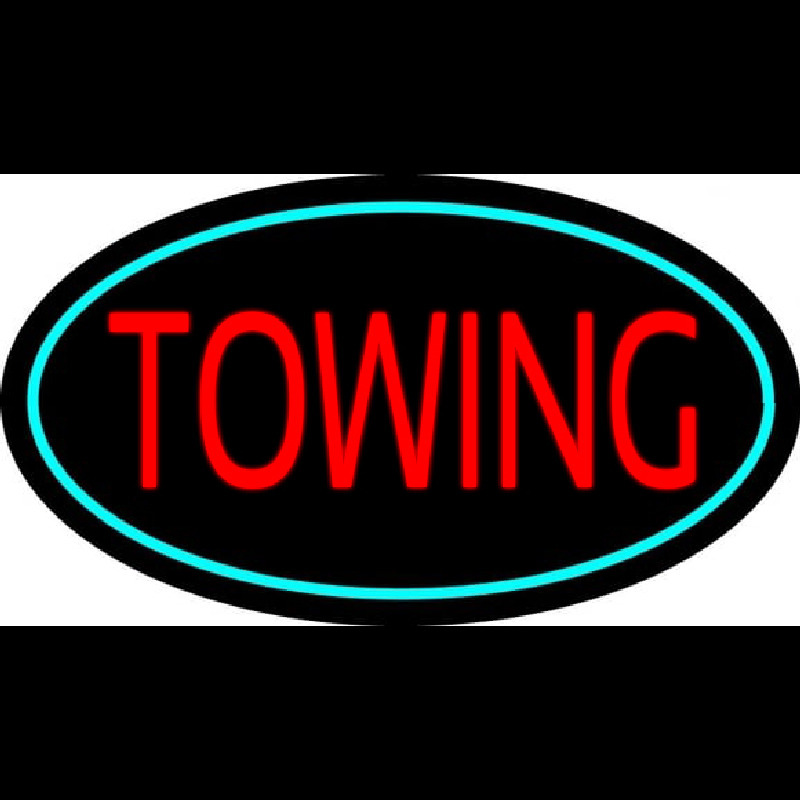Red Towing Turquoise Border Neon Skilt