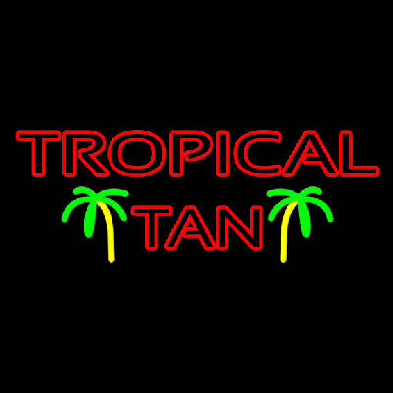 Red Tropical Tan Neon Skilt