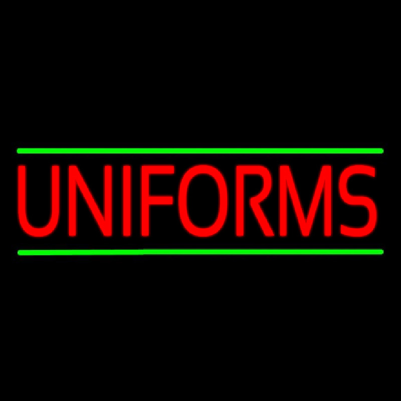 Red Uniforms Green Lines Neon Skilt