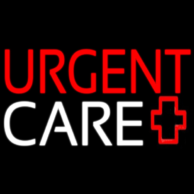 Red Urgent Care Plus Logo Neon Skilt