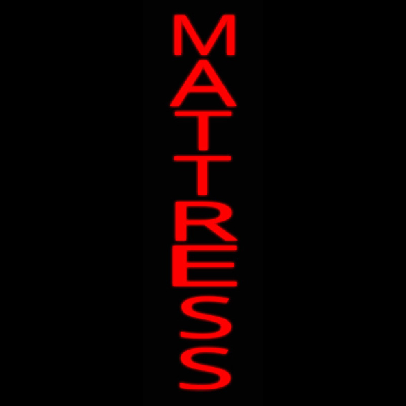 Red Vertical Mattress Neon Skilt