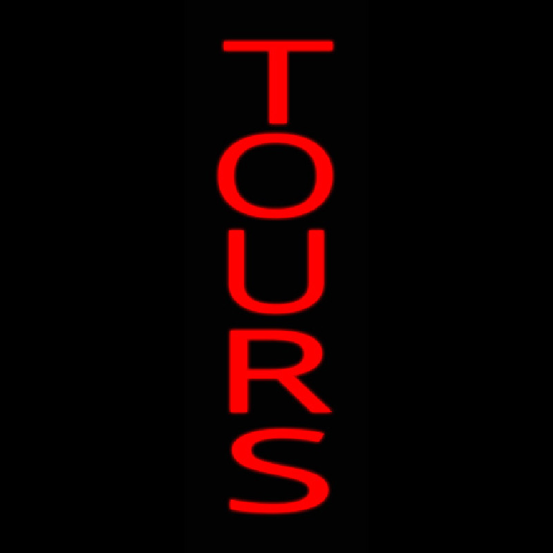 Red Vertical Tours Neon Skilt