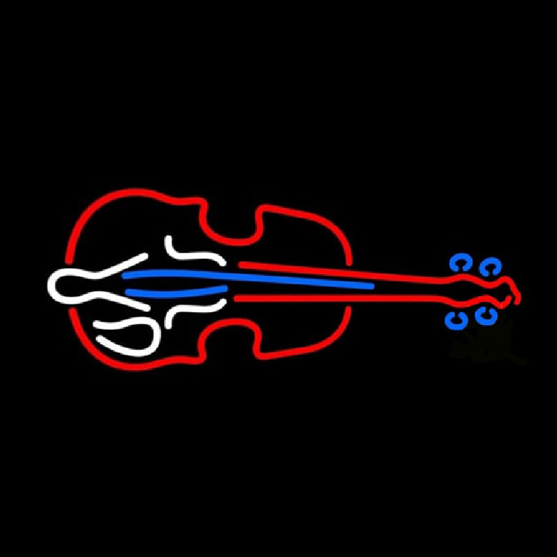 Red Violin Logo Block Neon Skilt