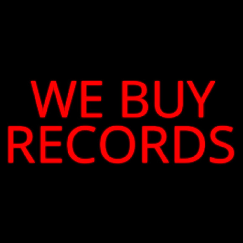 Red We Buy Records Neon Skilt