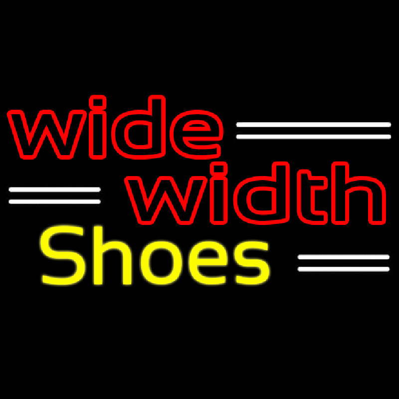 Red Wide Width Yellow Shoes Neon Skilt