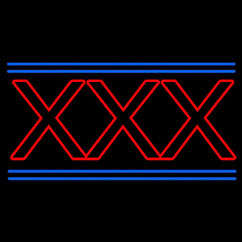 Red X   Blue Lines Neon Skilt