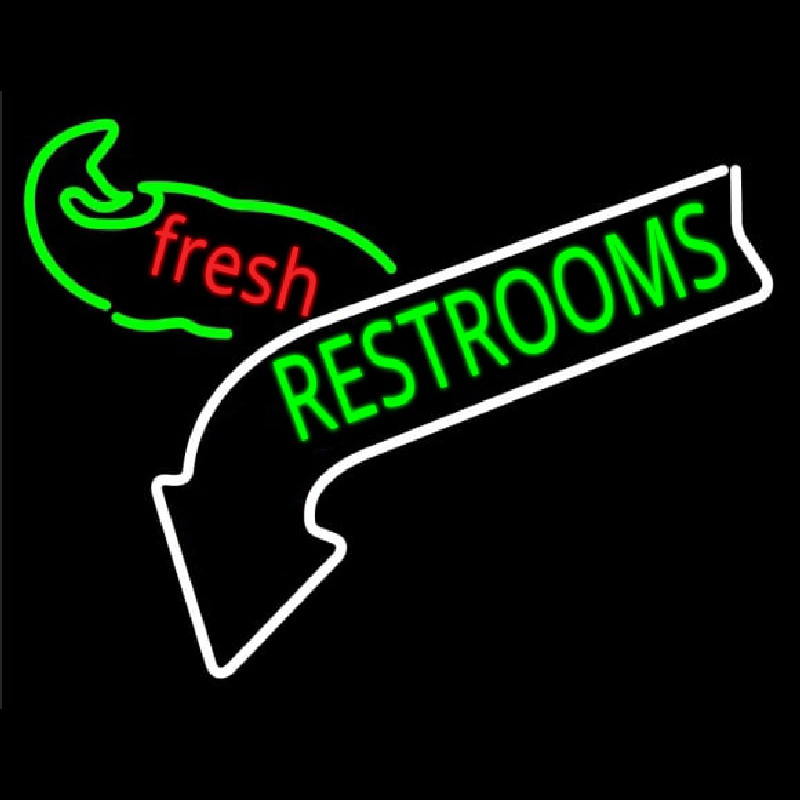 Restrooms Neon Skilt