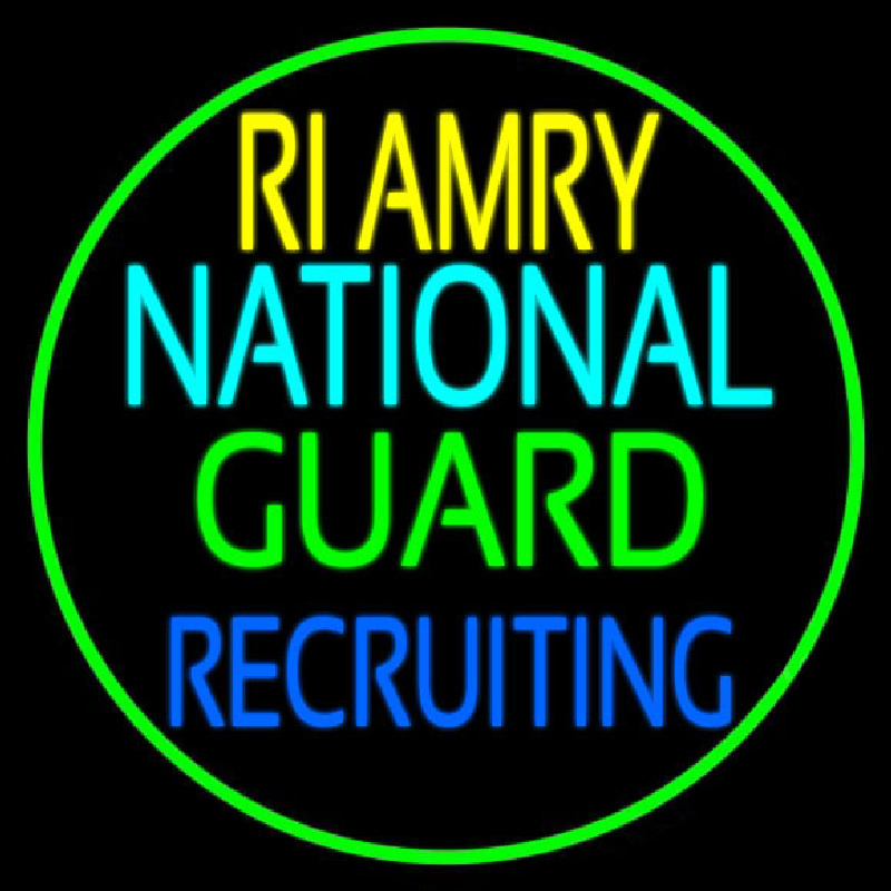 Ri Army National Guard Recruiting Neon Skilt