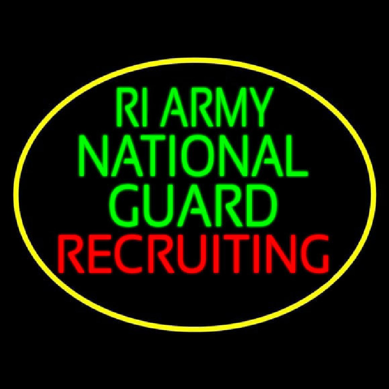 Ri Army National Guard Recruiting Neon Skilt