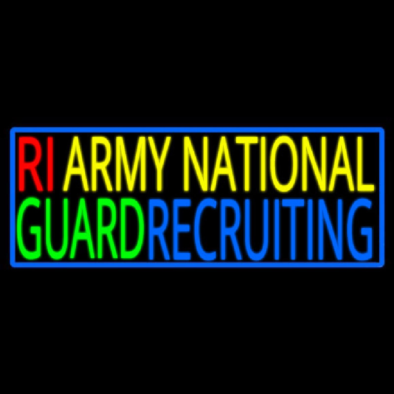 Ri Army National Guard Recruiting Neon Skilt