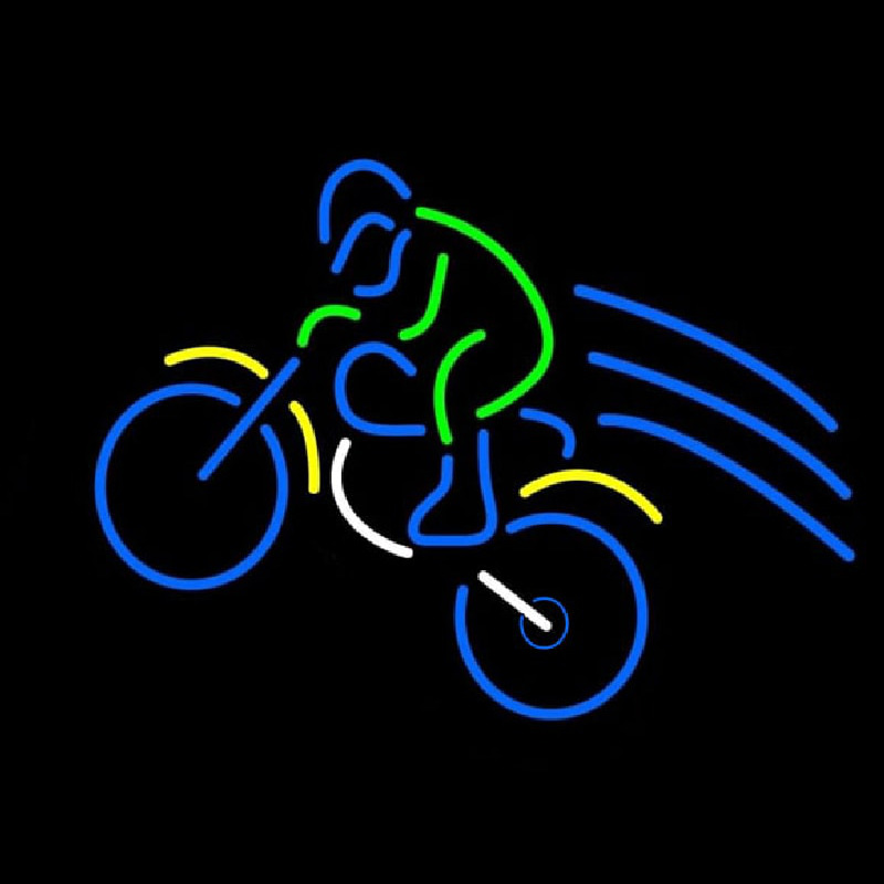 Rider With Bike Neon Skilt