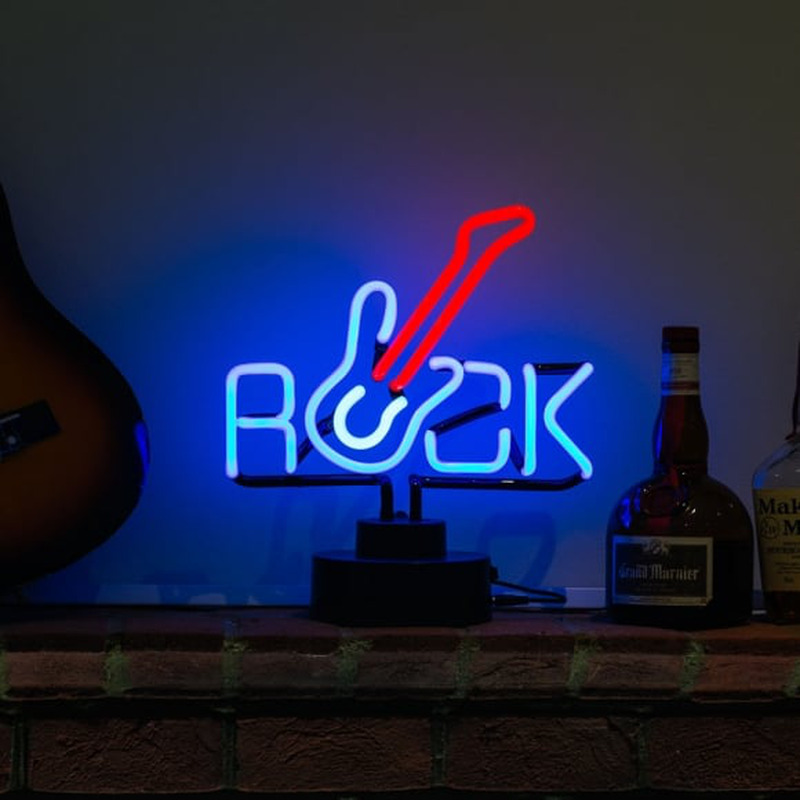 Rock Guitar Desktop Neon Skilt