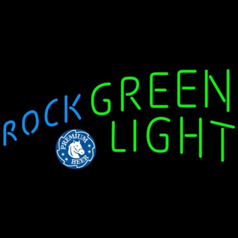 Rolling Rock Bule Green Light Beer Sign Neon Skilt
