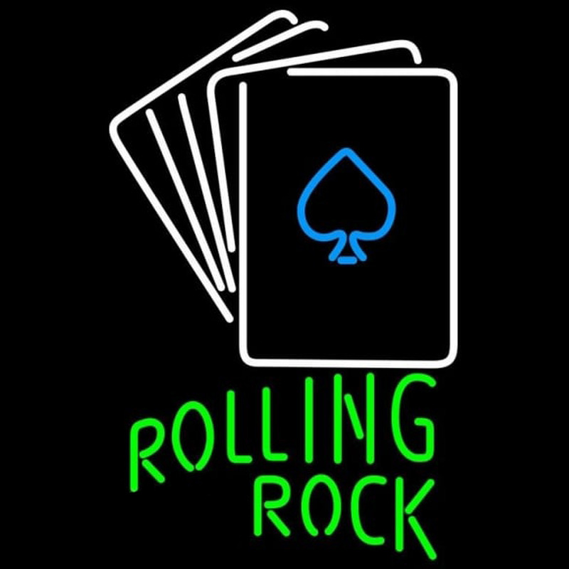 Rolling Rock Cards Beer Sign Neon Skilt