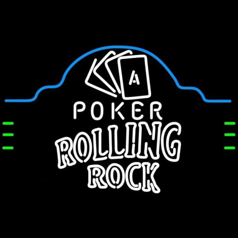 Rolling Rock Poker Ace Cards Beer Sign Neon Skilt