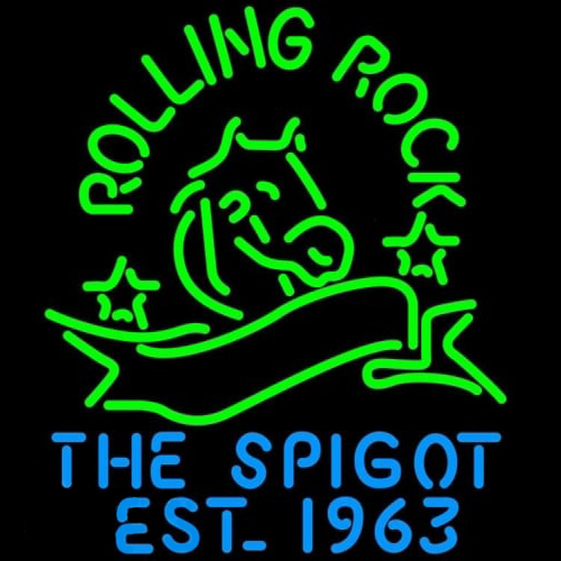 Rolling Rock The Spigot Beer Neon Skilt