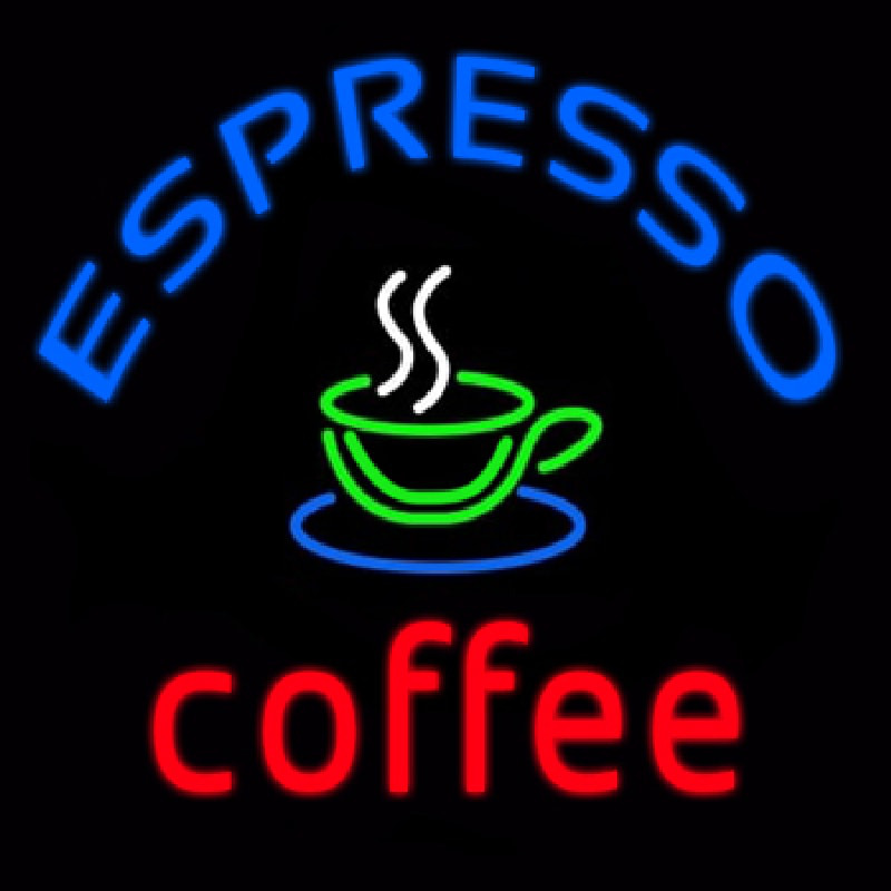 Round Espresso Coffee Neon Skilt