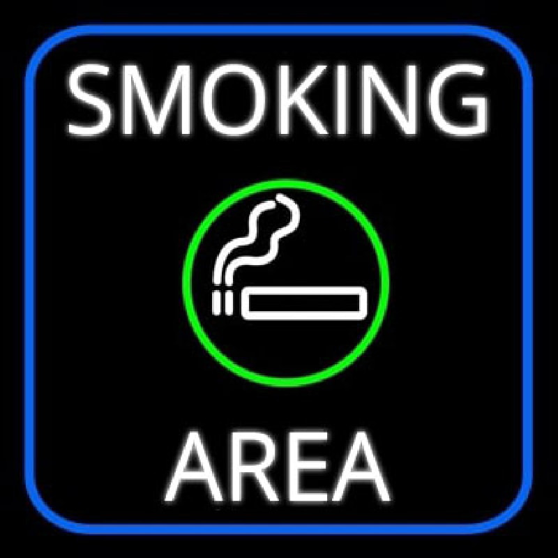 Round Smoking Area With Cigar Neon Skilt