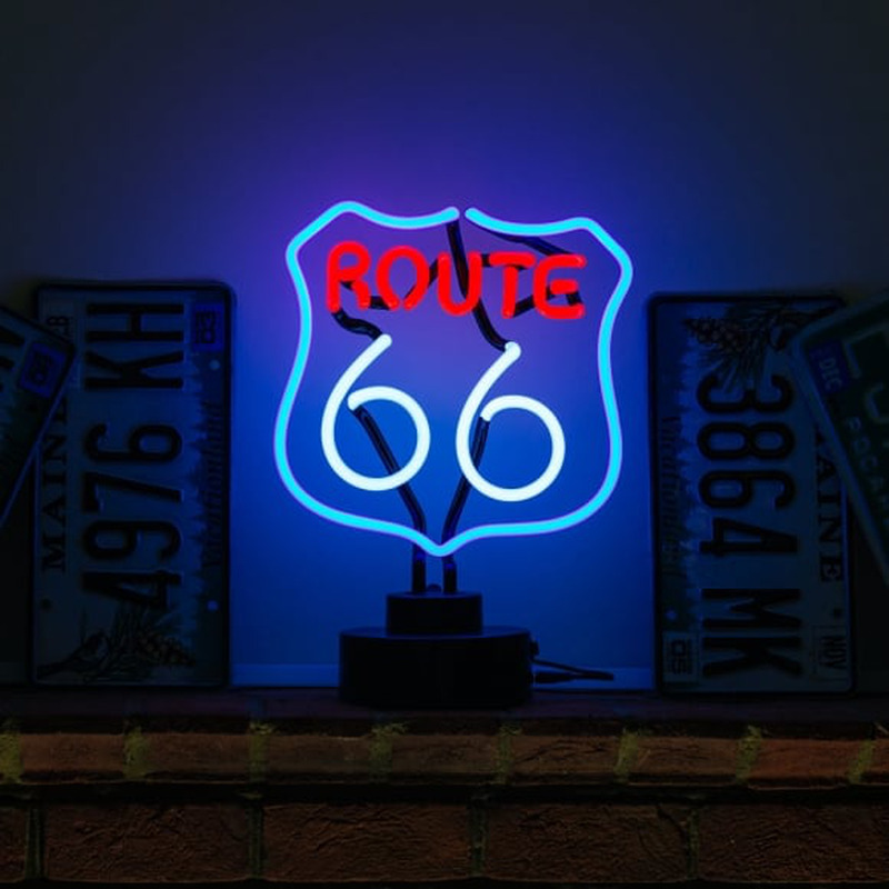 Route 66 Desktop Neon Skilt