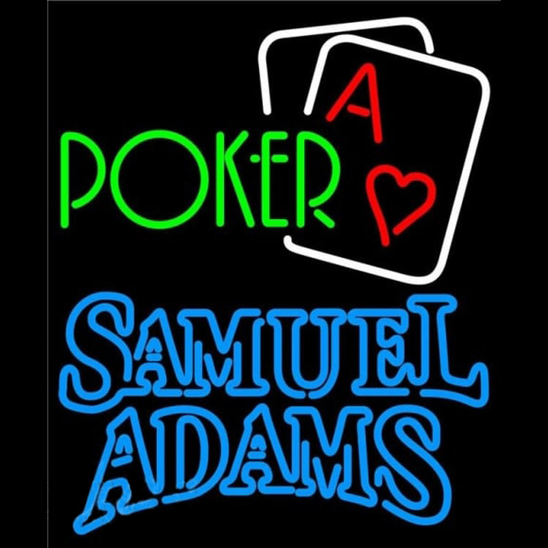 Samuel Adams Green Poker Beer Sign Neon Skilt