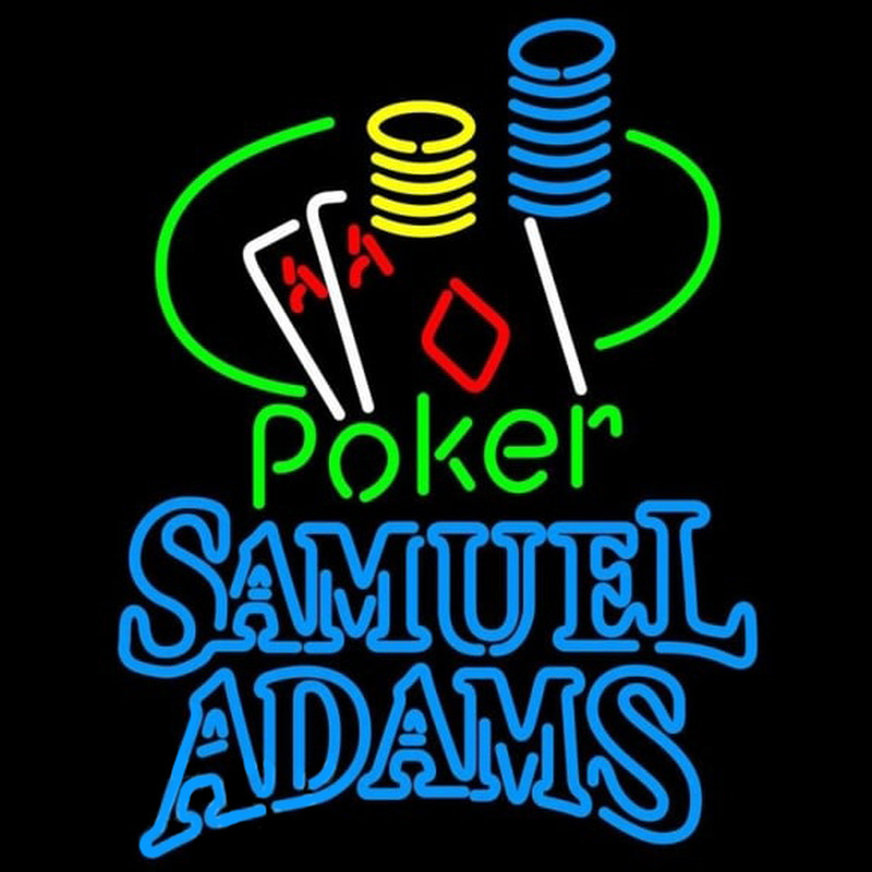 Samuel Adams Poker Ace Coin Table Beer Sign Neon Skilt