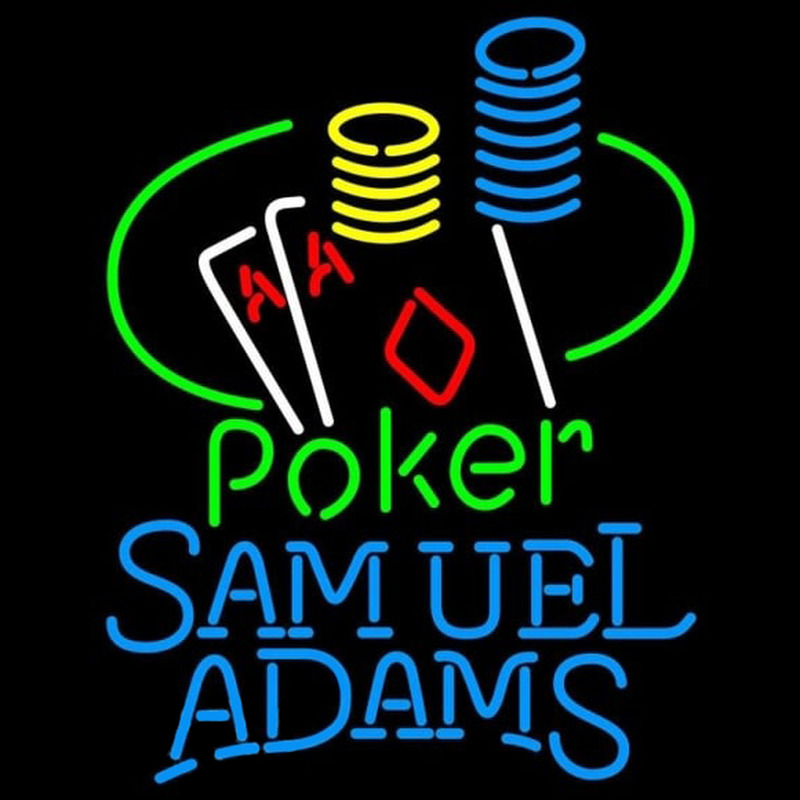 Samuel Adams Poker Ace Coin Table Beer Sign Neon Skilt