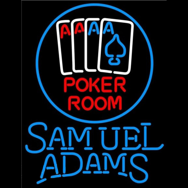 Samuel Adams Poker Room Beer Sign Neon Skilt