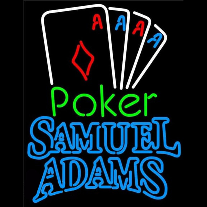 Samuel Adams Poker Tournament Beer Sign Neon Skilt