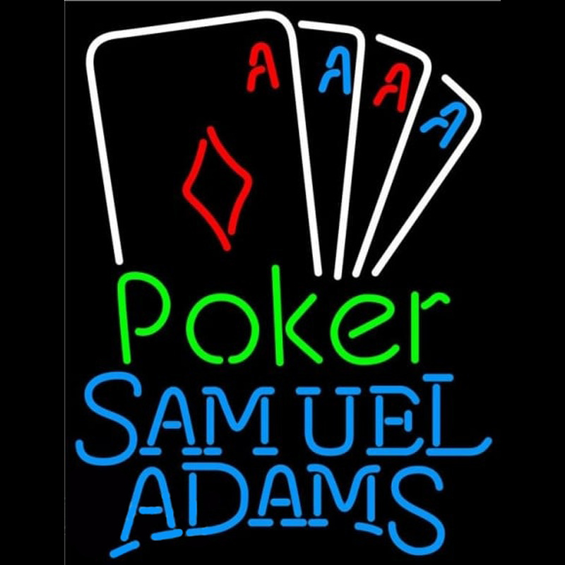 Samuel Adams Poker Tournament Beer Sign Neon Skilt