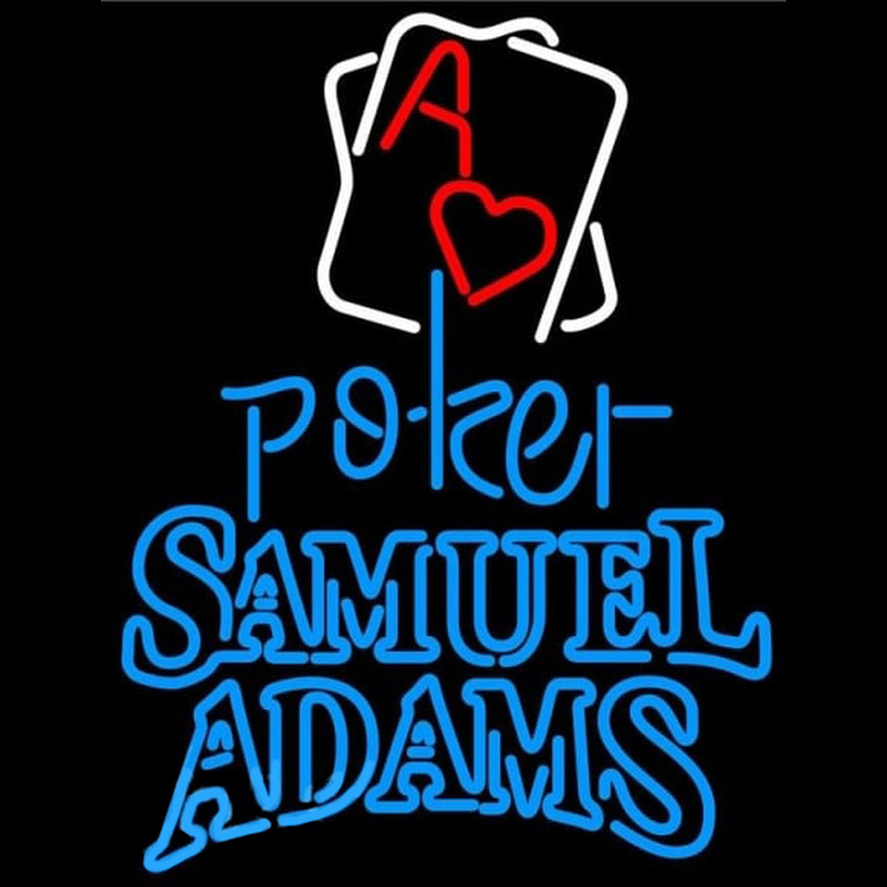 Samuel Adams Rectangular Black Hear Ace Beer Sign Neon Skilt