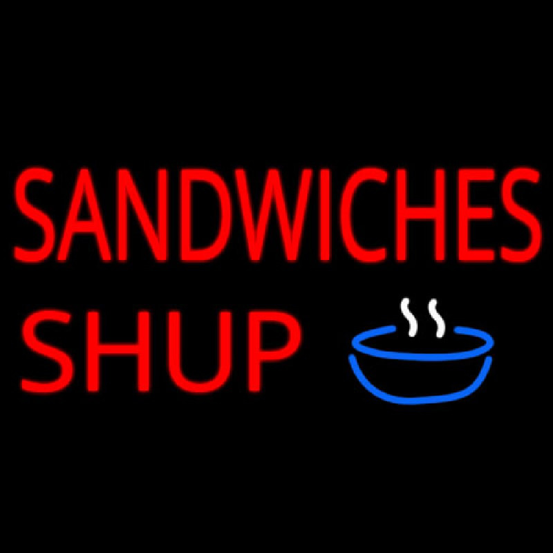 Sandwiches Soup Neon Skilt