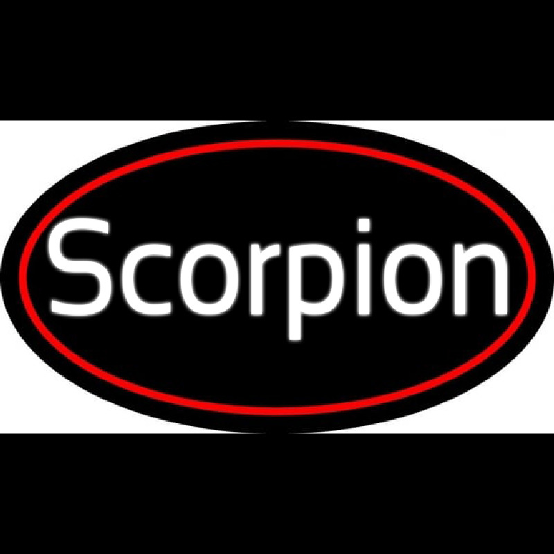 Scorpion Red Oval Neon Skilt