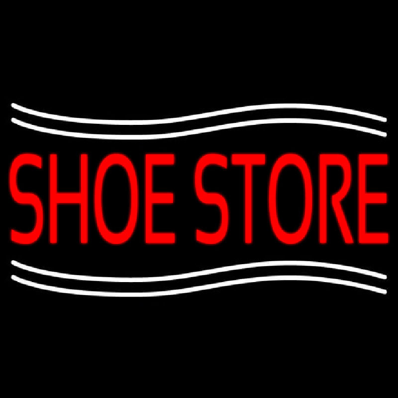 Shoe Store With Line Neon Skilt
