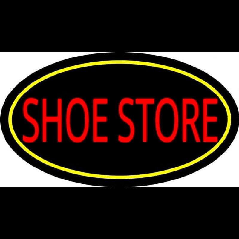 Shoe Store With Oval Neon Skilt