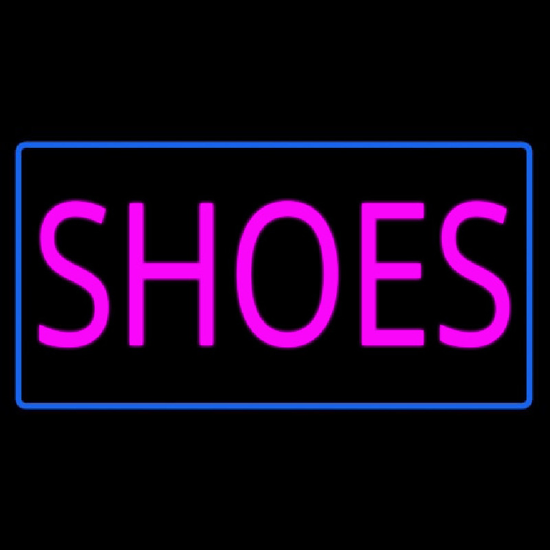 Shoes Rectangle Blue Neon Skilt