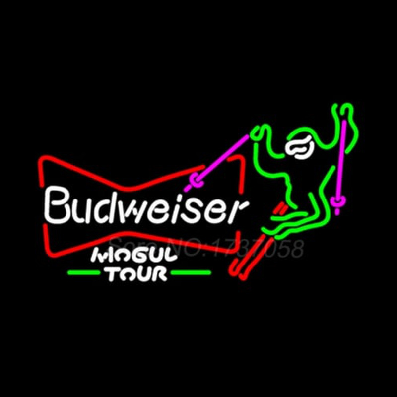 Ski Mogul Tour Budweiser Neon Skilt