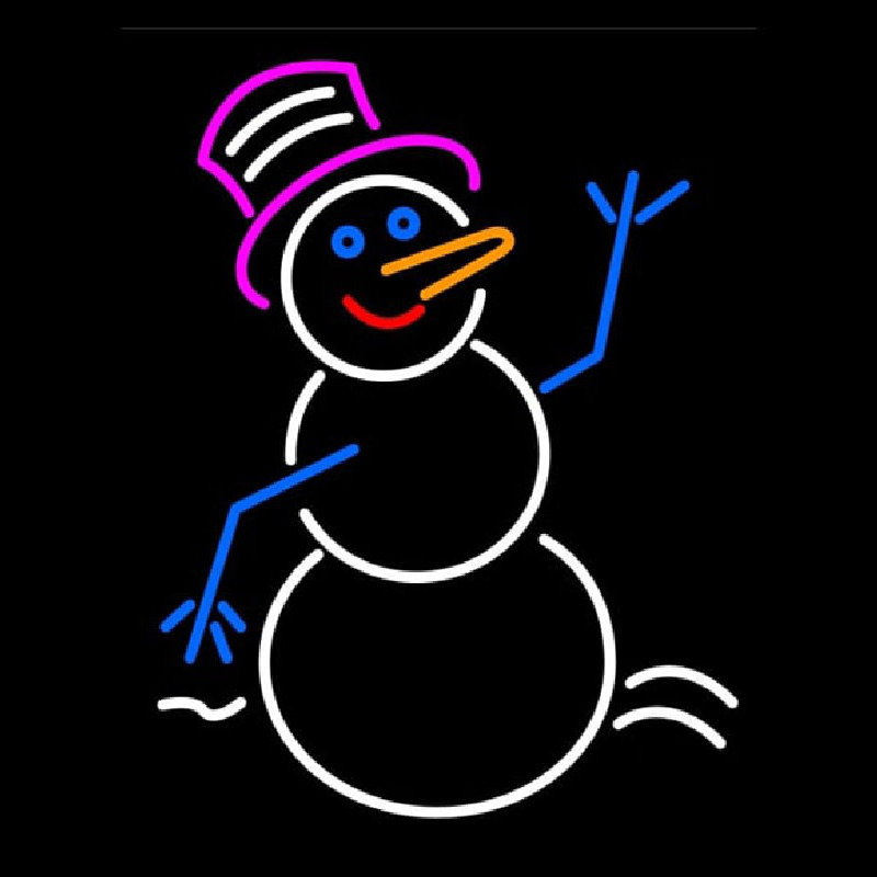 Snowman Signboard Neon Skilt