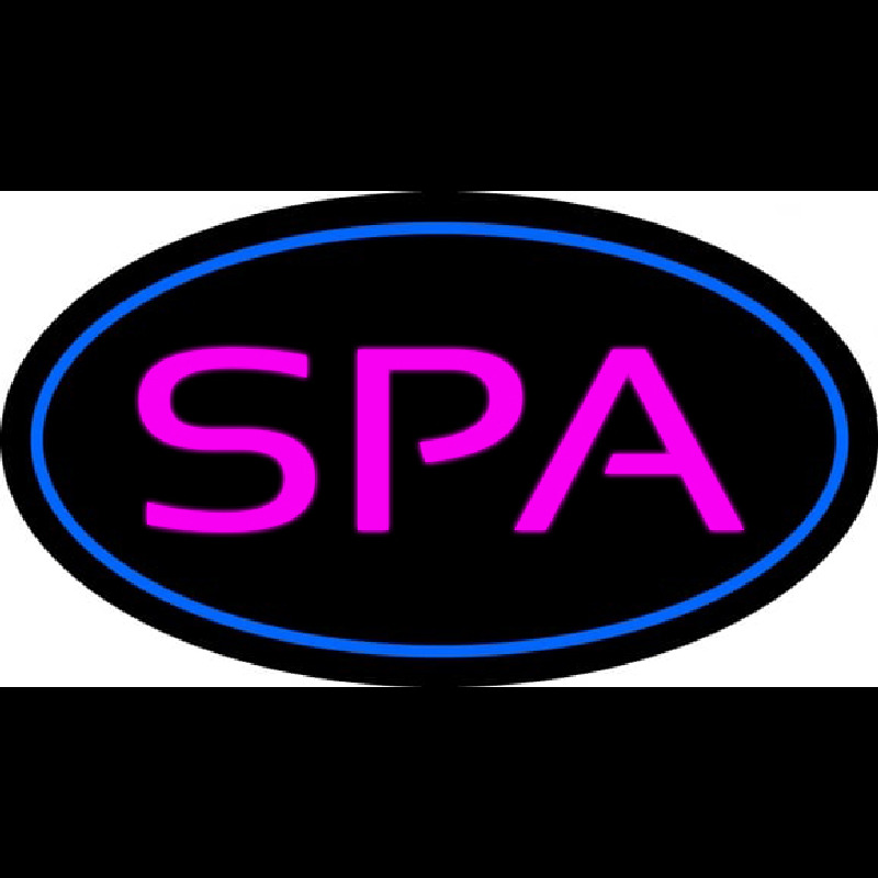 Spa Oval Blue Neon Skilt