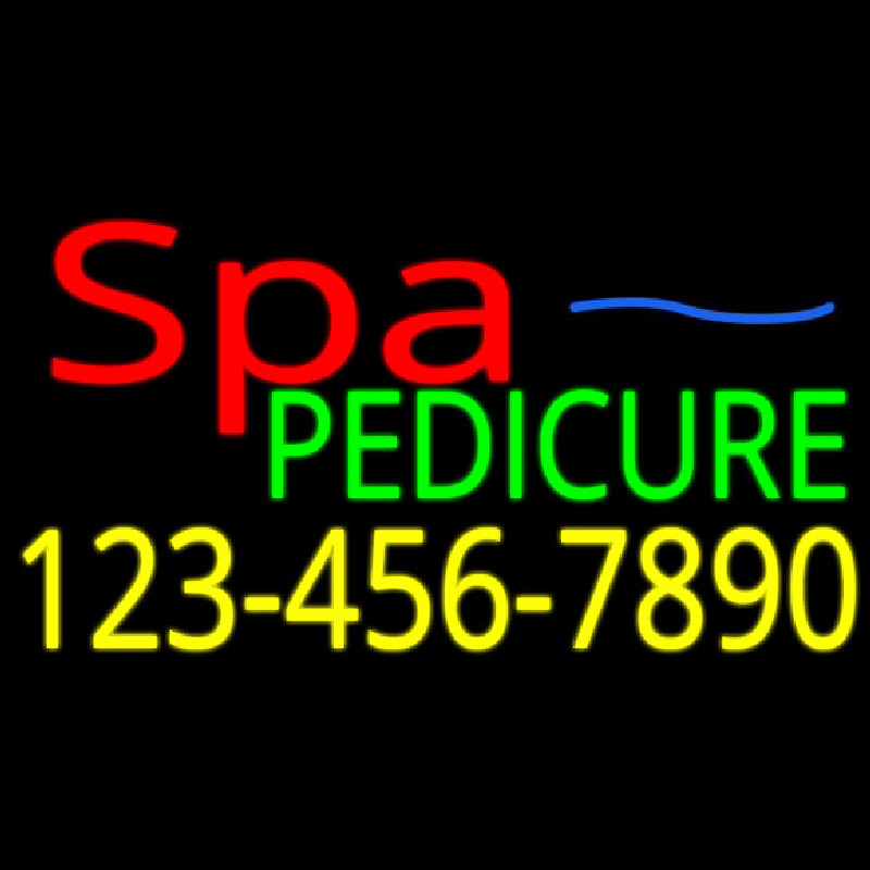 Spa Pedicure With Phone Number Neon Skilt