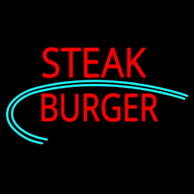 Steak Burger Neon Skilt