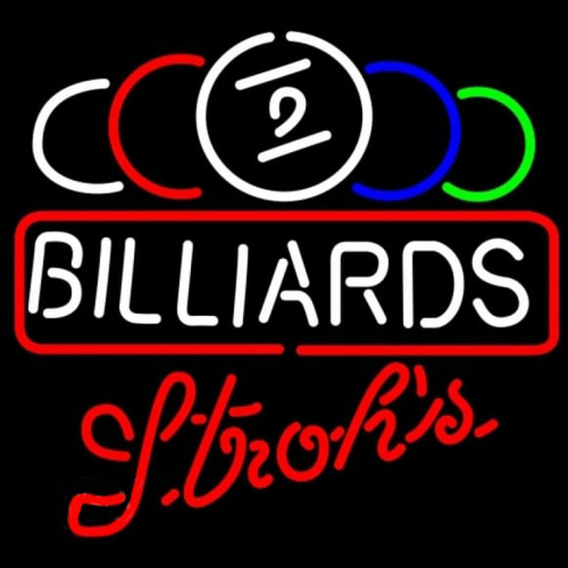 Strohs Ball Billiards Te t Pool Beer Sign Neon Skilt