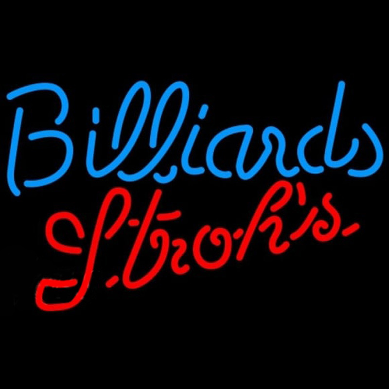 Strohs Billiards Te t Pool Beer Sign Neon Skilt