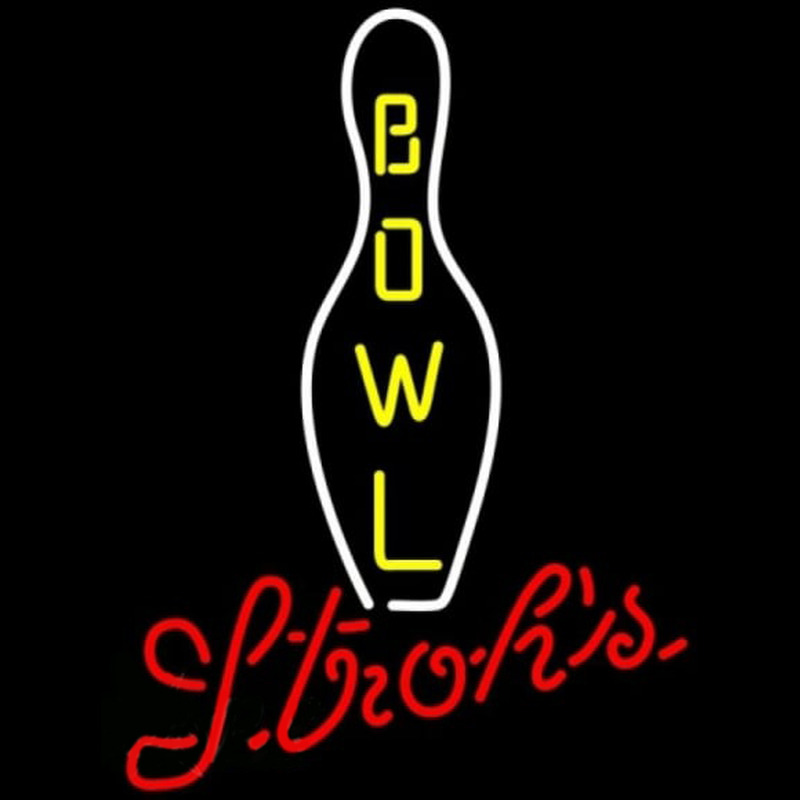 Strohs Bowling Beer Sign Neon Skilt