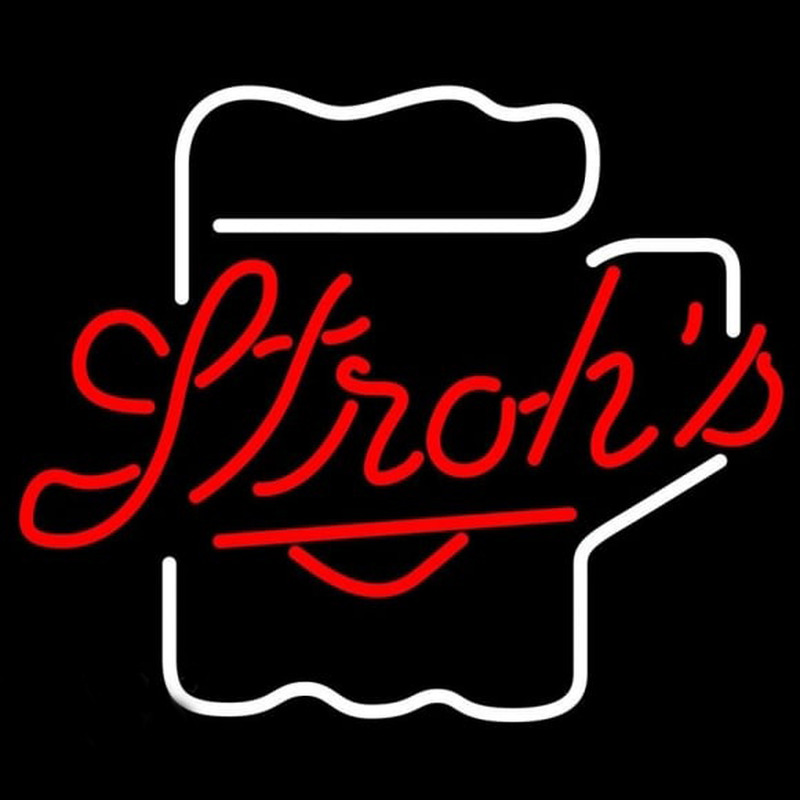 Strohs Mug Beer Sign Neon Skilt