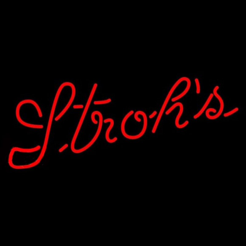 Strohs Red Beer Sign Neon Skilt