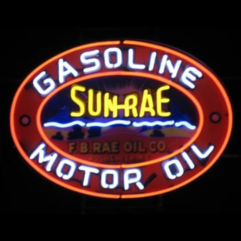 Sun-Rae Motor Oil Gasoline Neon Skilt