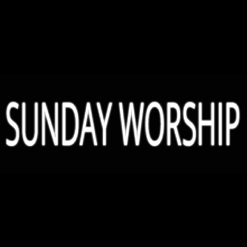 Sunday Worship Neon Skilt