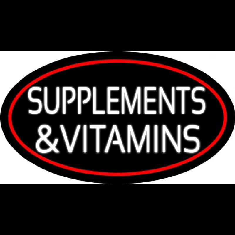 Supplements And Vitamins Neon Skilt